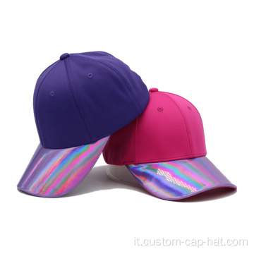 Cappello da baseball in pelle specchio laser